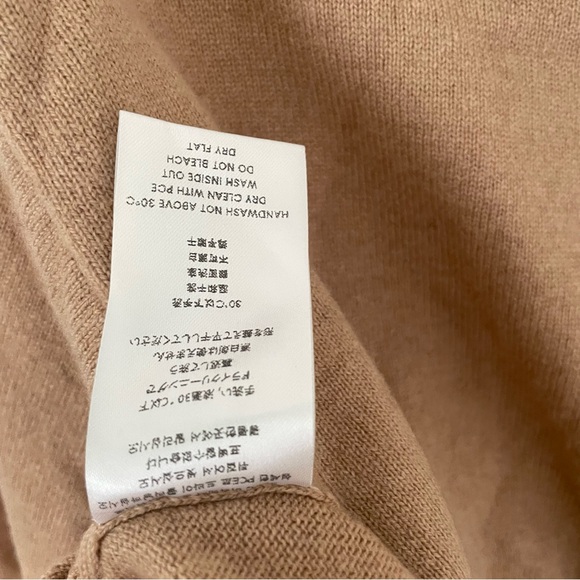 NWOT Gentle Herd cashmere and wool moc neck sweater in tan size M - Picture 10 of 10